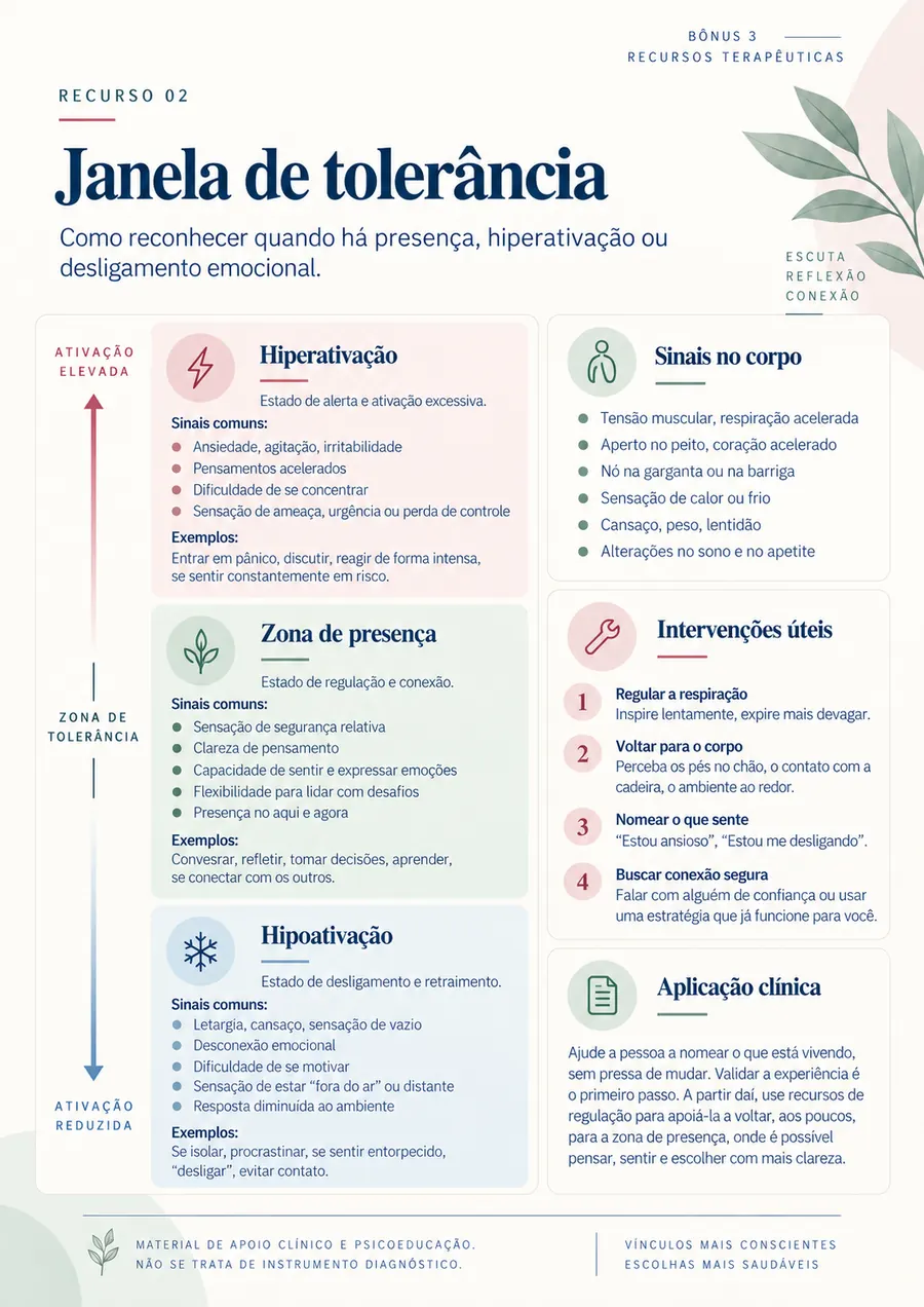 Página interna do bônus 3: Janela de tolerância